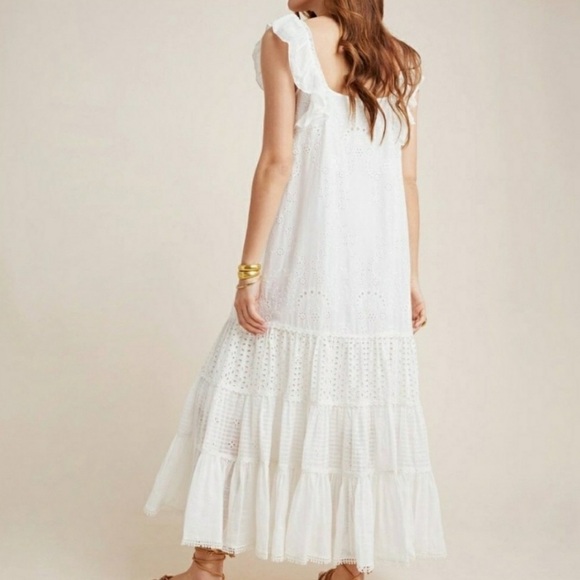 Anthropologie Payal Jain Fallon Eyelet Maxi Dress in White - Picture 2 of 13